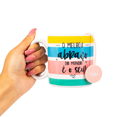 Caneca Cilíndrica com Infusor - Love Canecas Abraço - loja online