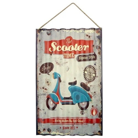 Placa Ondulada Scooter em Metal 60x40 CW-17