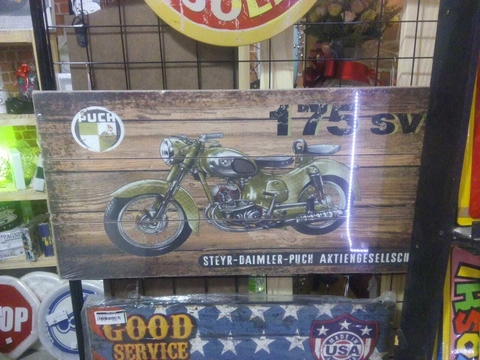 Quadro de Madeira Moto Verde 175 SV