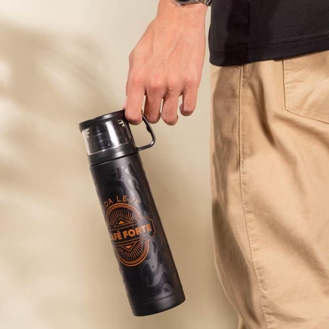 Garrafa Térmica de 500ml com Caneca - Café Forte