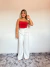 Calça Alfaiataria Botão Off White