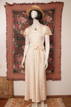 Vestido anos 50 de seda P