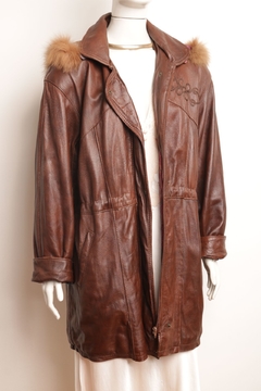 Casaco/parka vintage italiana de couro M - comprar online
