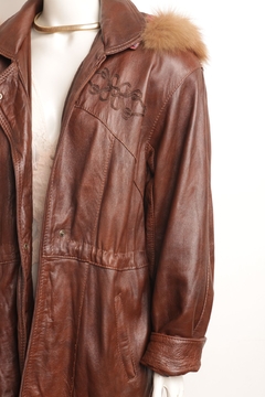 Casaco/parka vintage italiana de couro M na internet