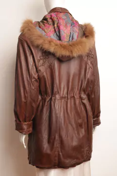 Casaco/parka vintage italiana de couro M - comprar online