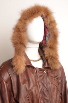 Casaco/parka vintage italiana de couro M - loja online