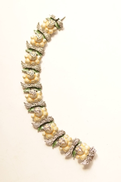 Bracelete vintage flores - Antonieta Brechó