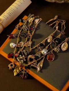 Colar Triplo charms - loja online