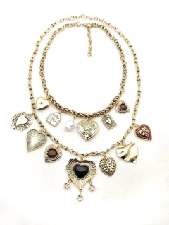 Colar duplo heart - loja online