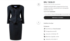 Conjunto vintage T Mugler P na internet