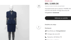 Conjunto vintage T Mugler P - Antonieta Brechó