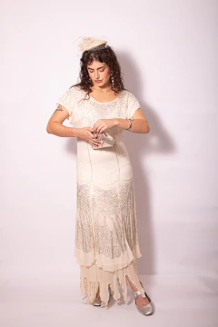 Vestido vintage de seda! P