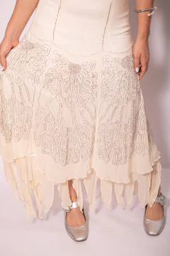 Vestido vintage de seda! P - loja online