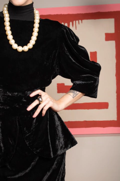 Vestido de veludo M - Antonieta Brechó