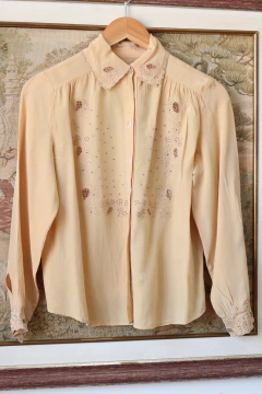 Camisa vintage bordada P - comprar online