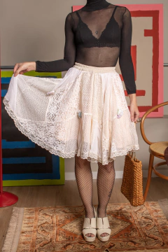 Saia vintage romantica P/M - loja online