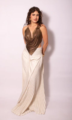 Blusa anos 80 de malha metálica