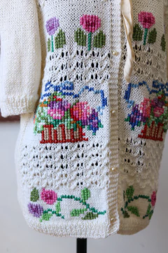 Tricô anos 80 feito à mão P/M - loja online