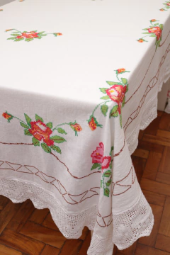 Grande toalha vintage bordada - comprar online