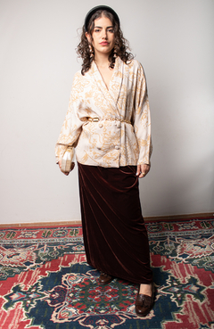 Saia de veludo vintage P/M