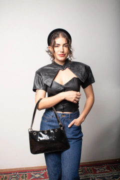 Blusa vintage de couro P - loja online