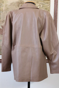 Casaco anos 80 de couro pelica M - loja online