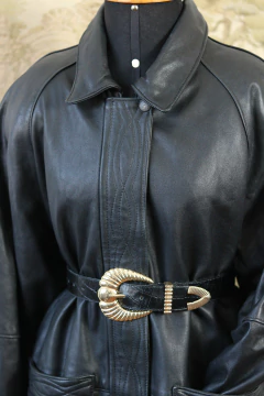 Parka/jaqueta italiana anos 80 de couro M na internet