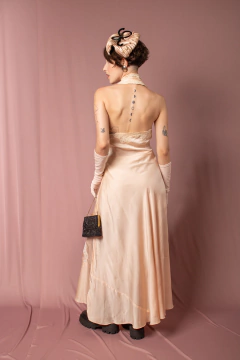 Slip dress anos 50 de seda P/M