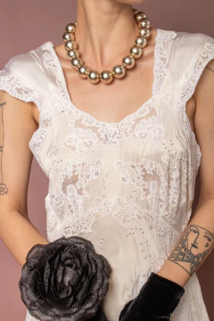 Slip dress anos 50 de seda P