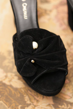 Tamanco de veludo salto meia pata 37 Novo! - loja online