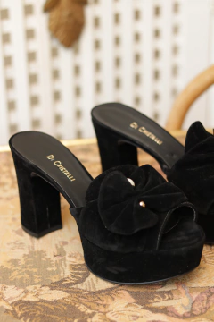 Tamanco de veludo salto meia pata 37 Novo! - Antonieta Brechó