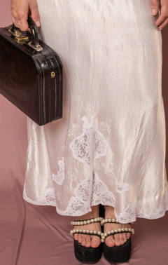 Slip dress vintage anos 50 P - Antonieta Brechó