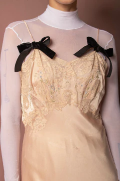 Slip dress anos 50/60 de seda P na internet