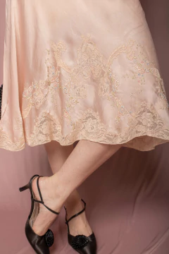 Imagem do Slip dress anos 50/60 de seda P