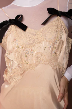 Slip dress anos 50/60 de seda P