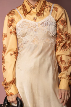 Slip dress anos 40 de seda P - Antonieta Brechó