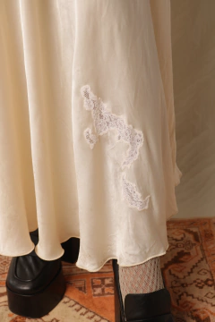 Imagem do Slip dress anos 50 de seda P/M