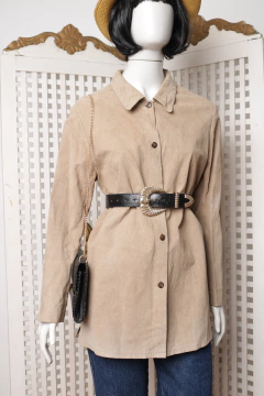 Camisa de couro vintage M