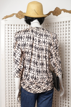 Blusa anos 80 de seda P/M - loja online