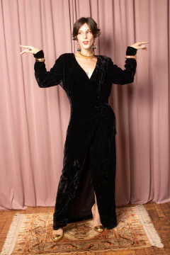 Imagem do Vestido veludo vintage P/M