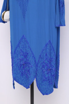 Vestido vintage de seda bordada - Antonieta Brechó