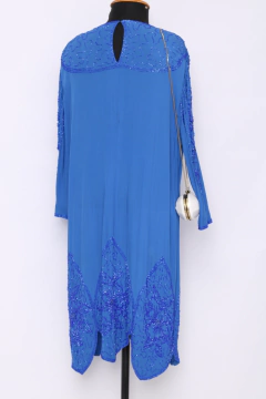 Vestido vintage de seda bordada - loja online