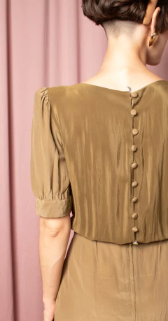 Vestido vintage de seda P/M - Antonieta Brechó