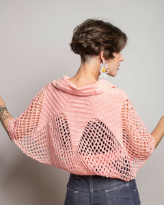 Blusa anos 70 de tricô manual P