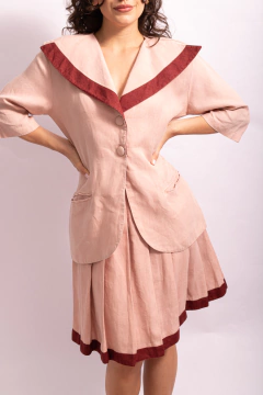 Saia vintage de linho P - Antonieta Brechó
