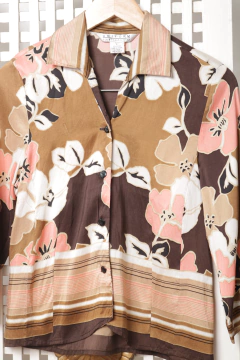 Camisa vintage de seda P - comprar online