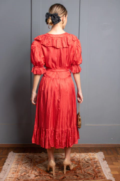 Vestido vintage de seda P/M - loja online