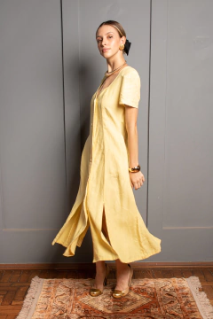 Vestido 100% linho vintage P/M na internet