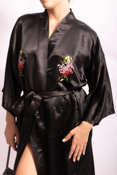 Robe chinês vintage bordado - Antonieta Brechó