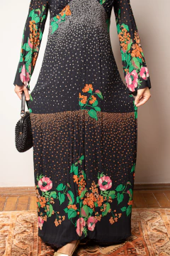 Vestido anos 70 P/M - Antonieta Brechó